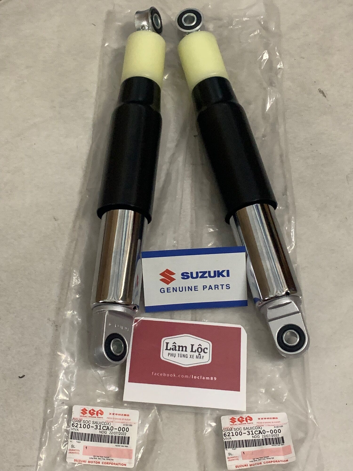Cặp Phuộc giảm xóc sau viva 110 suzuki chính hãng
