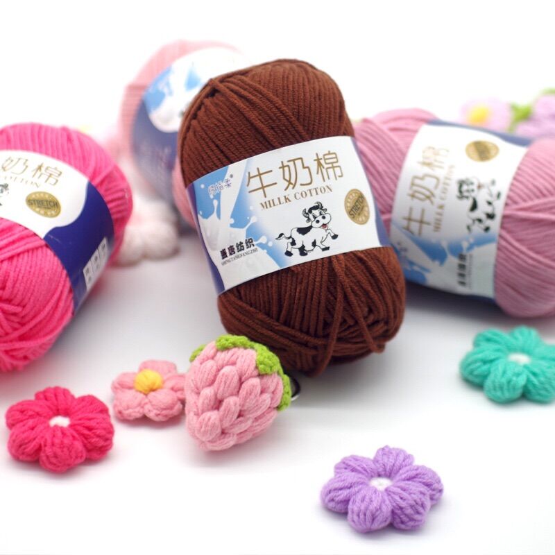 Len Cuộn Milk Bò- 92 Màu- Đan Móc HandMade