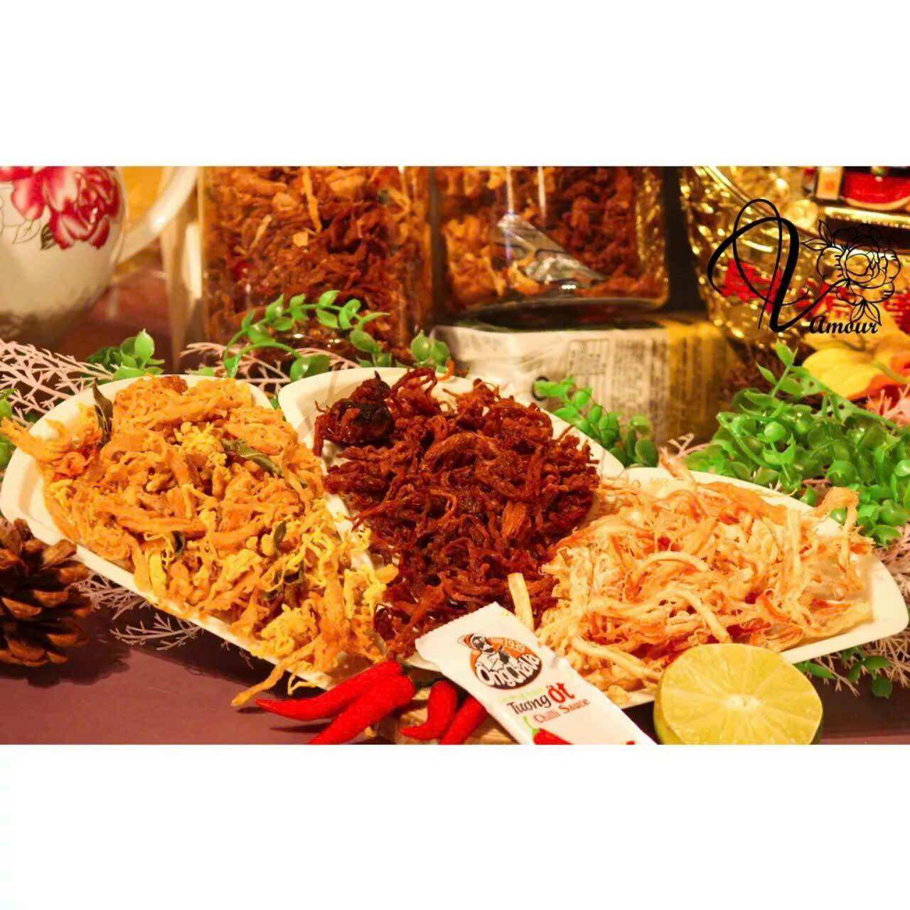 Khô Mix 3 Vị - Gà - Heo - Mực - Hủ 300gr