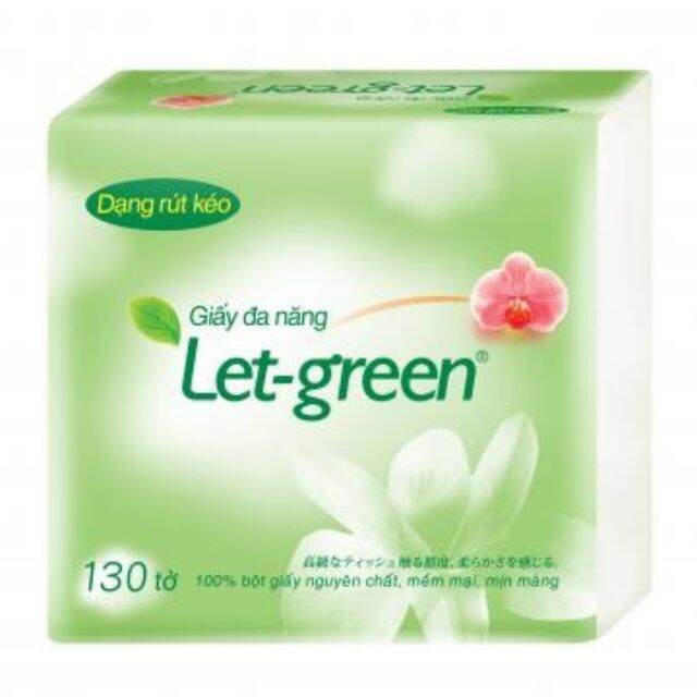 Giấy vệ sinh đa năng let-green 130tờ. date mới. cam kết hàng chính hãng.
