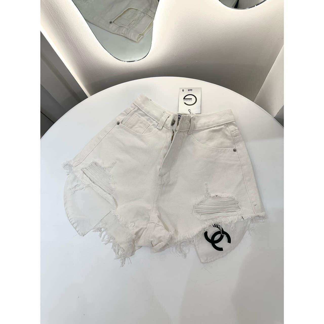 Quần shorts đùi jeans rách đùi tua rua lòi túi - nhiều màu