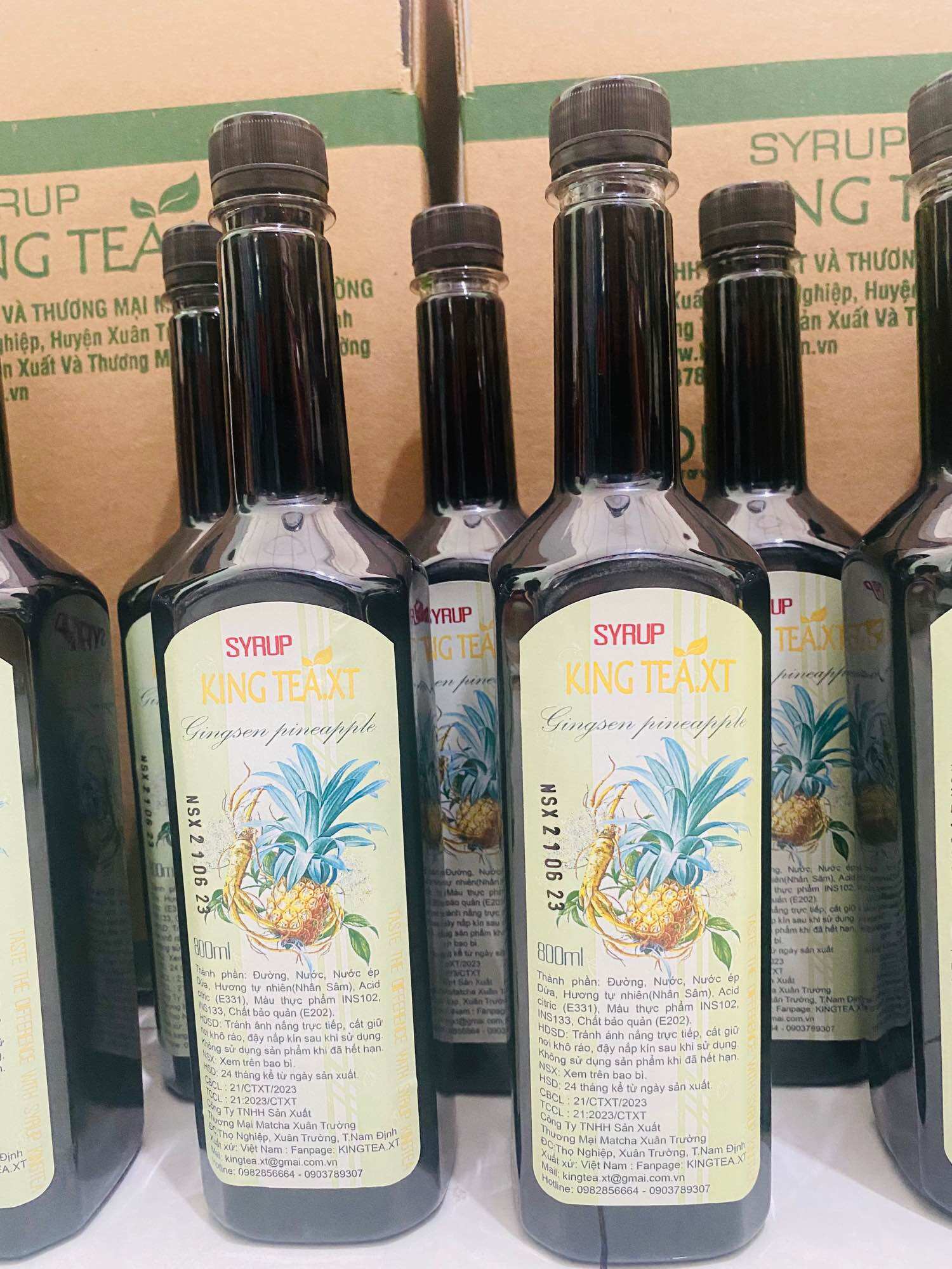 Siro Sâm Dứa King Tea Chai Nhựa 800ml