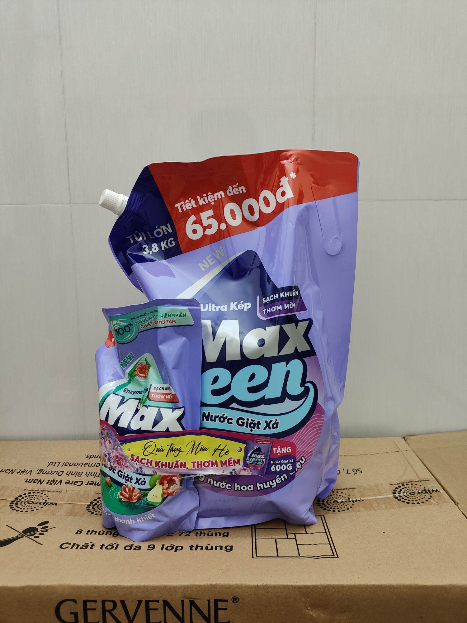 Nước Giặt Xả MaxKleen 3.8kg + Túi 600g
