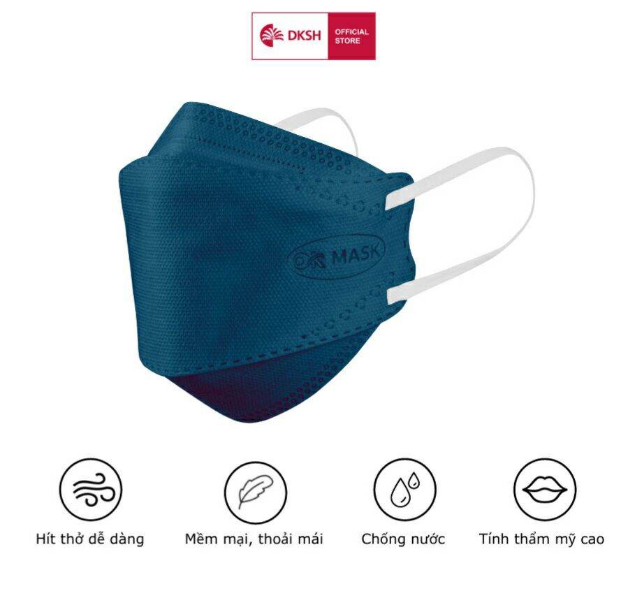 Khẩu trang y tế 4D Ok mask túi 6 cái thiết kế kf94, đạt chuẩn kháng khuẩn, công nghệ nhật