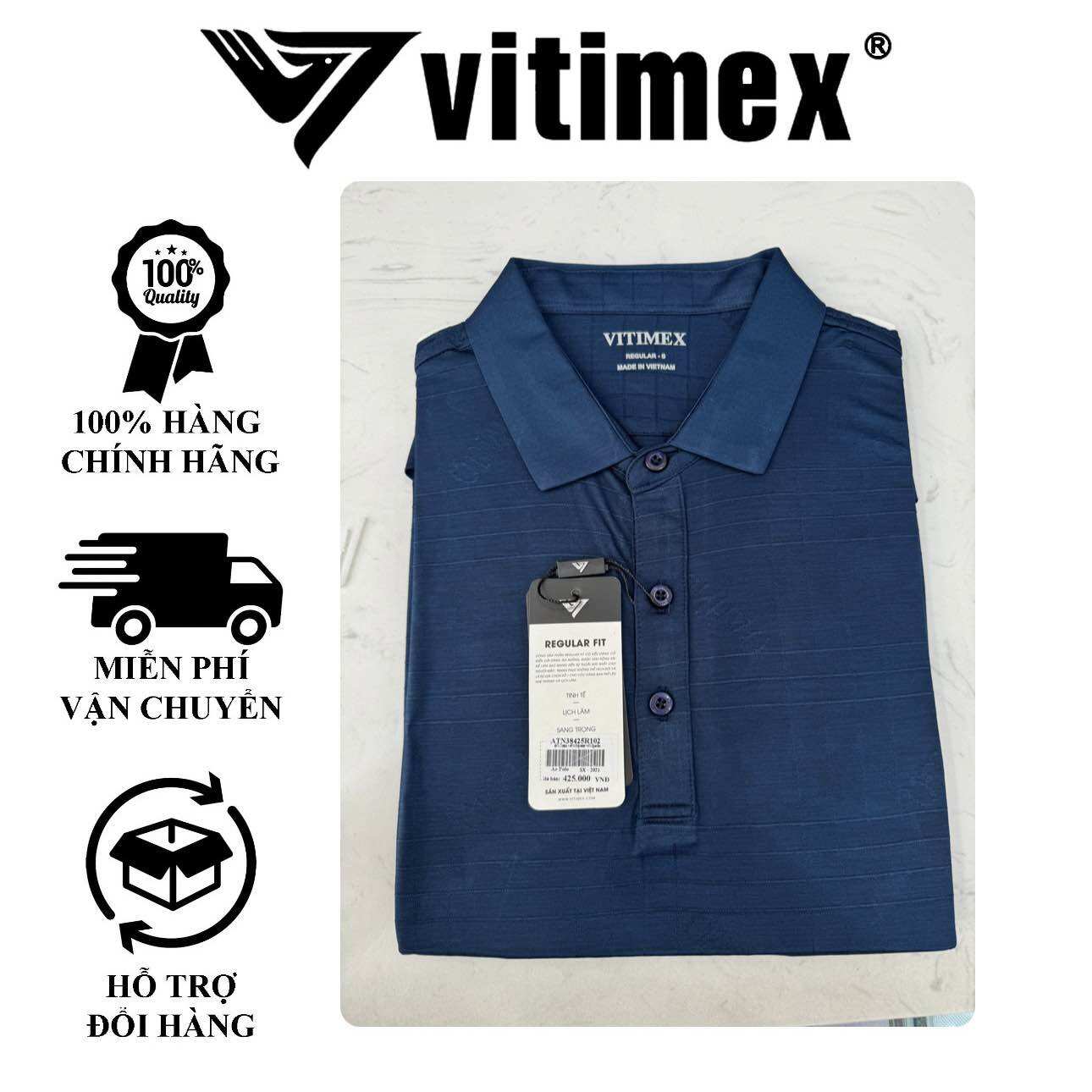 Áo Polo nam Vitimex form RegularFit còn size S-L (ATN40425R102)