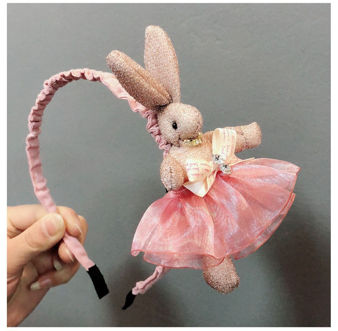 Băng đô cài tóc bé gái hình công chúa thỏ mặc váy dễ thương
