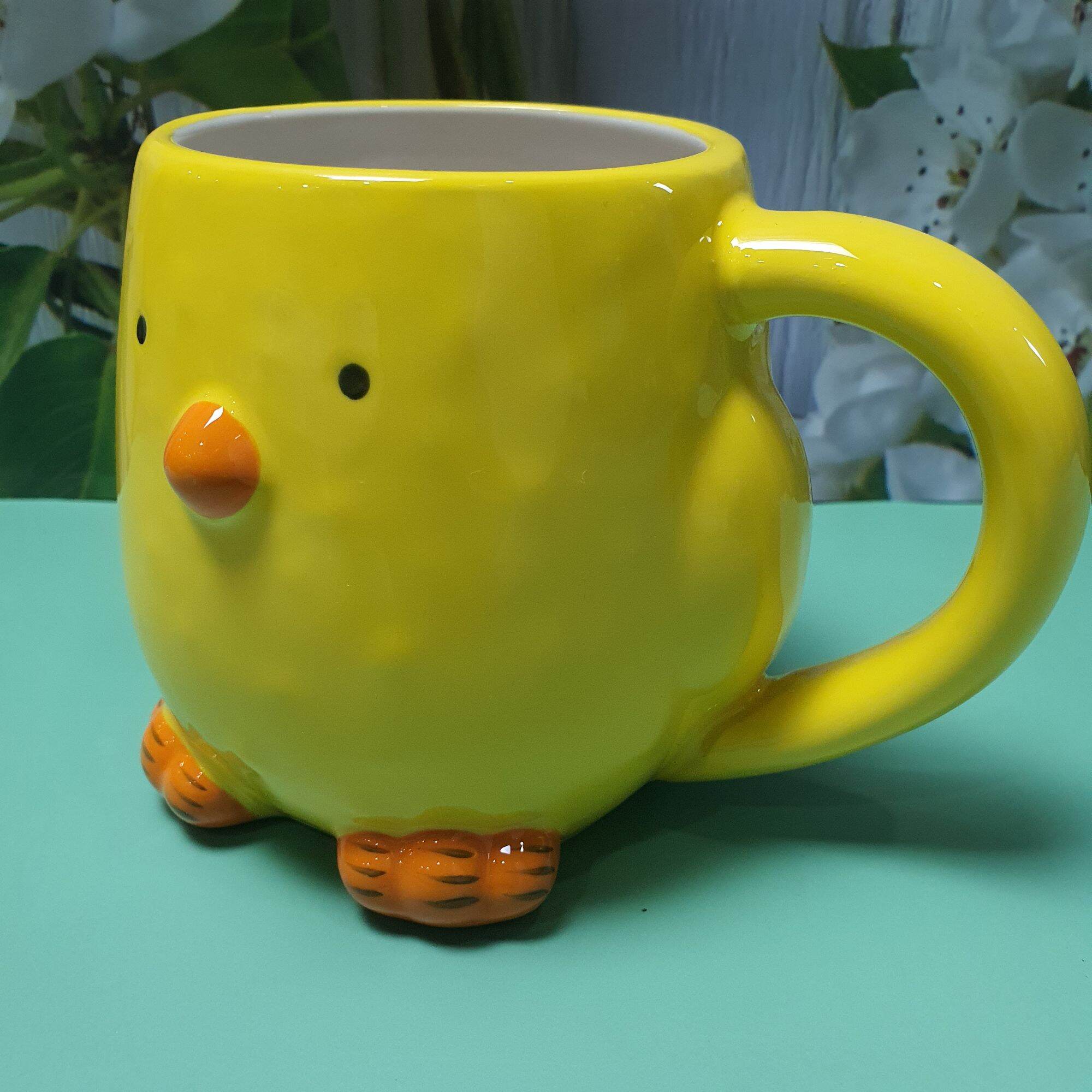 Ly gốm sứ Williams Sonoma 4" Figural Baby Chick Easter Mug Cup Yellow 16 oz.