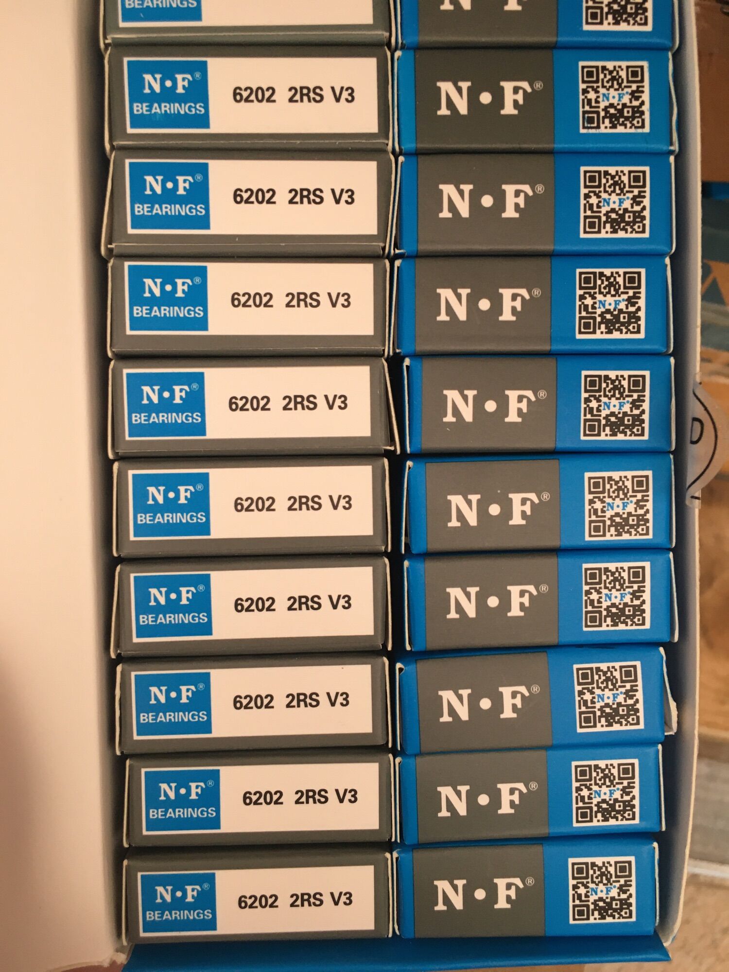 Vòng bi bạc đạn 6200,6201,6202,6203,6204,6205 2rs N.F nhat