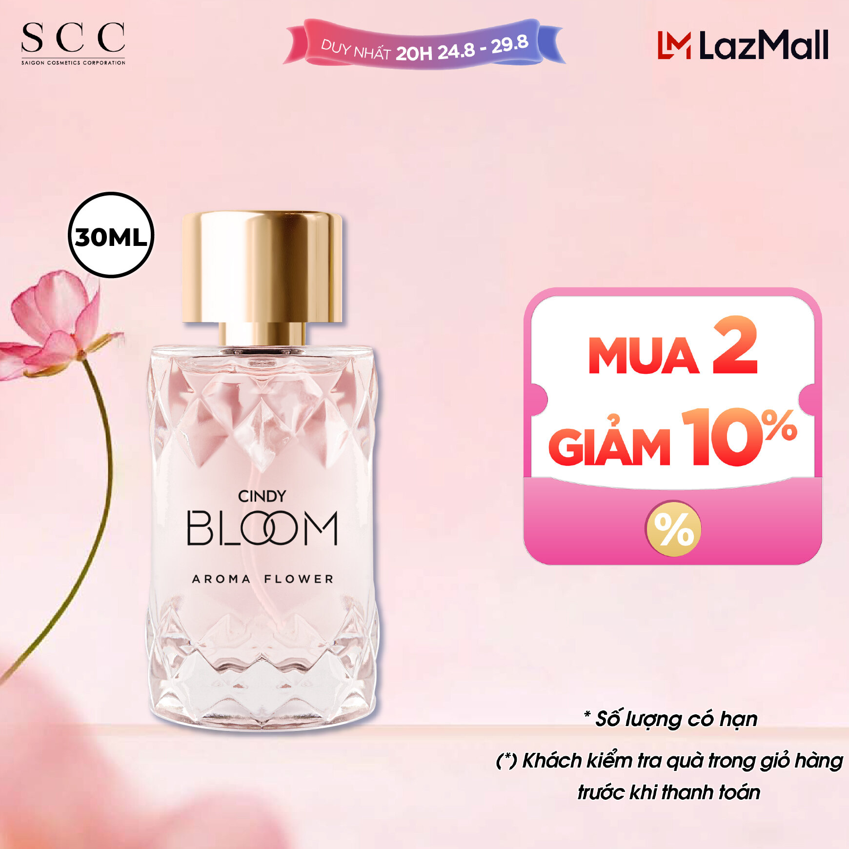 Nước hoa nữ Cindy Bloom Aroma Flower ngọt ngào nữ tính 30ml