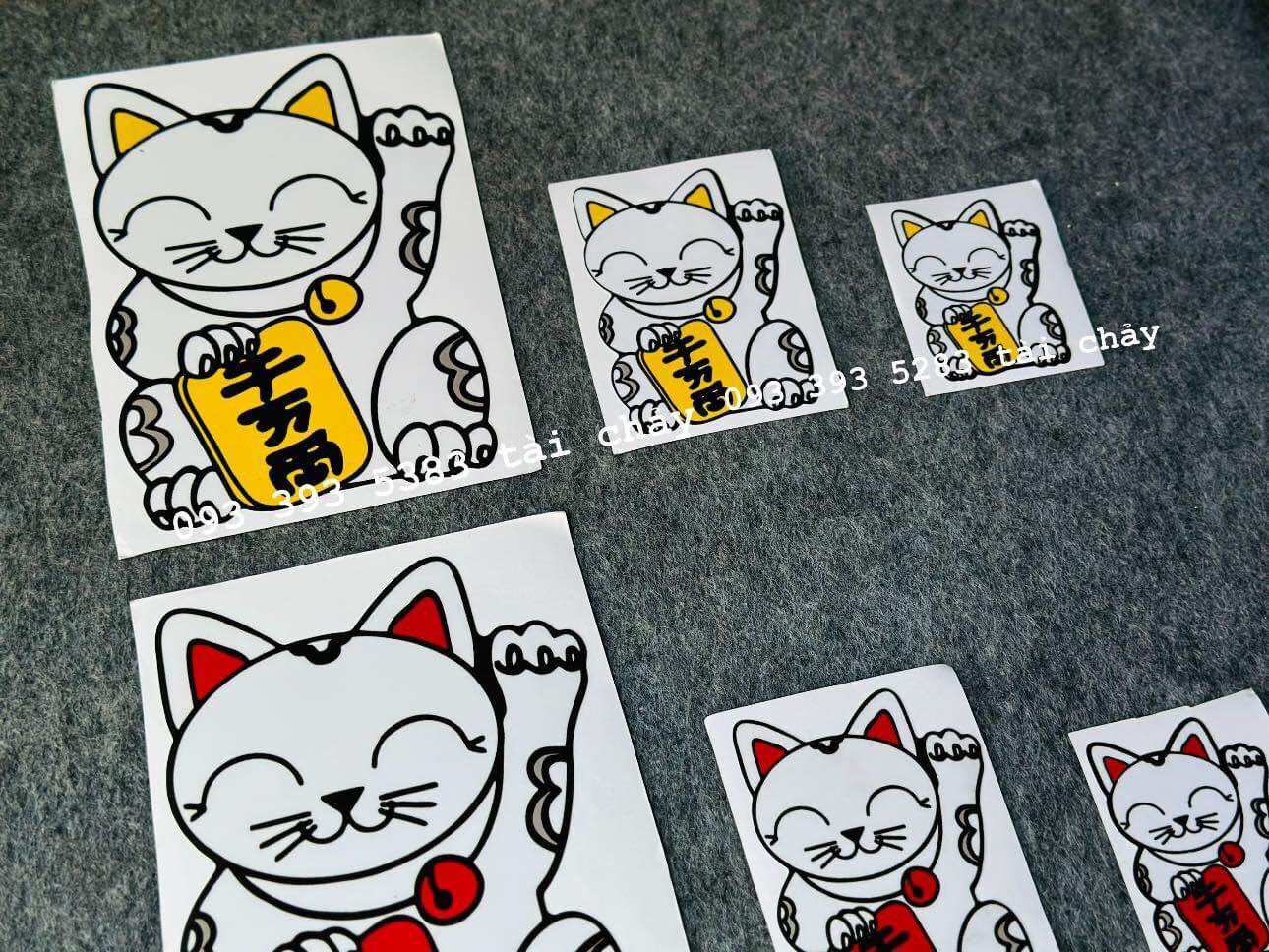 [ 1 MIẾNG ] TEM DECAL STICKER MÈO THẦN TÀI DÁN TRANG TRÍ XE