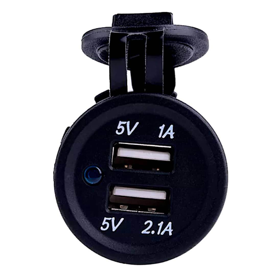 Kẹp sạc điện thoại gắn xe máy,2 usb chống nước.