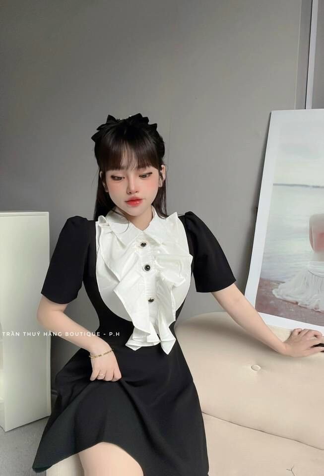 50-90kg Bigsize ĐẦM SƠ MI CỔ BÈO
