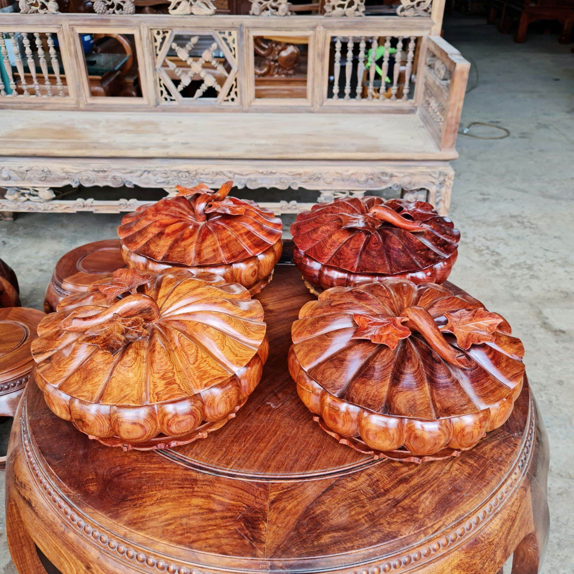  Khay đựng bánh kẹo tết bằng gỗ hộp đựng mức tết gỗ hương đỏ Gia Lai 