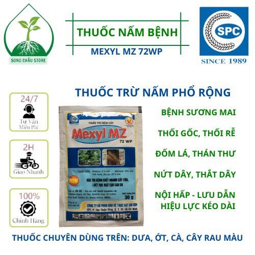Thuốc Mexyl MZ 72WP gói 30 gam trừ nấm bệnh hại cây trồng