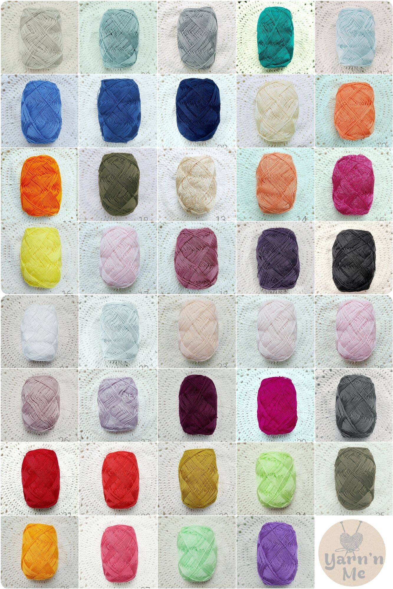 (1-39) Sợi cotton Thái se 2 chiều, cỡ sợi 1.0mm, bóng nhẹ, đan móc áo mùa hè