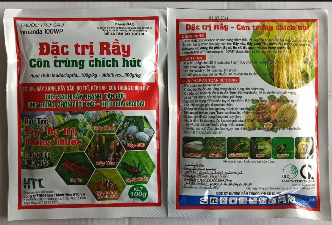 Đặc trừ côn trùng chích hút gói 100gr