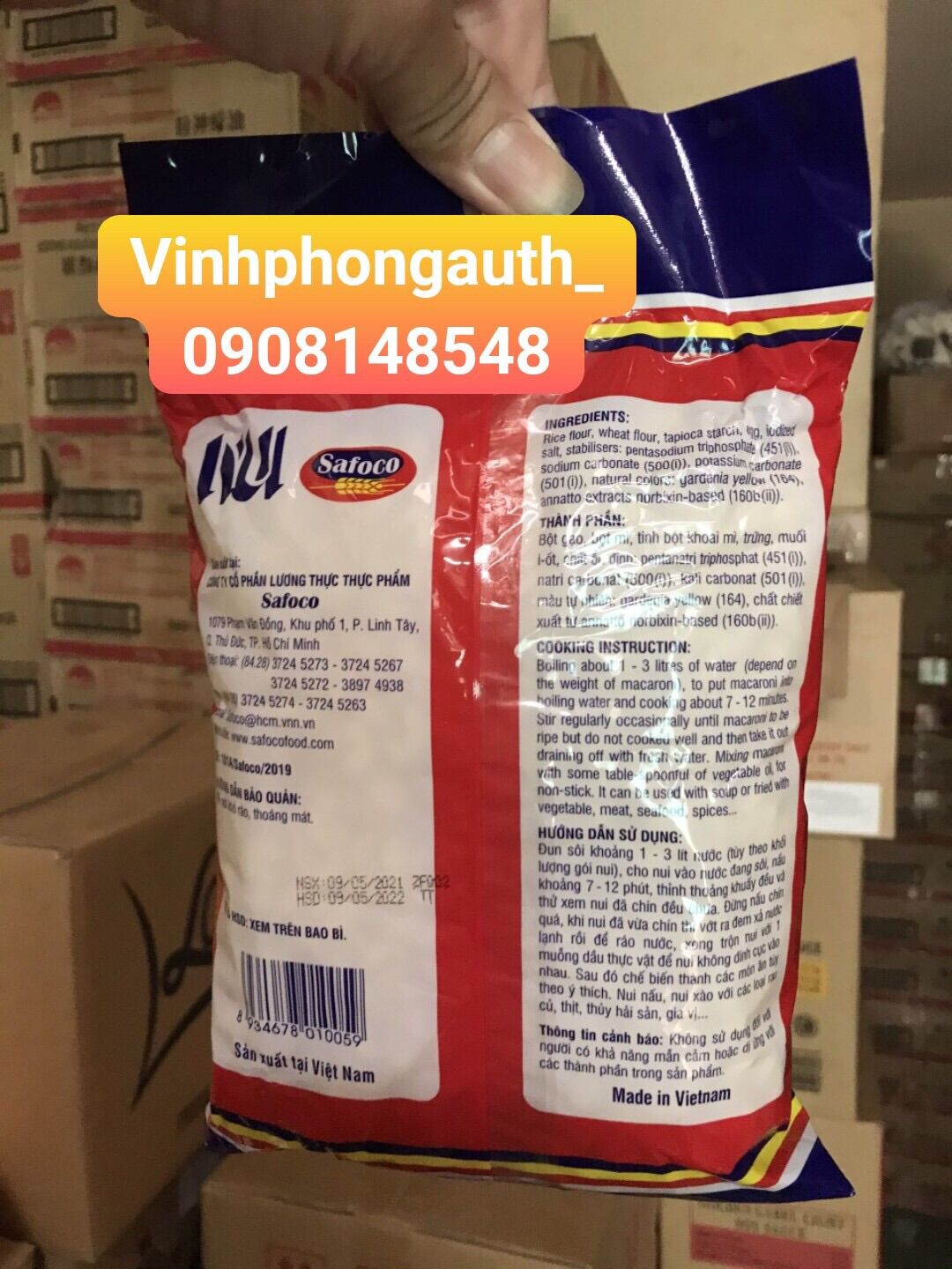 Nui  chữ C Safoco 500g