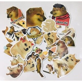 Sticker cheems 30-60 cái ép lụa khác nhau/ hình dán cheems meme