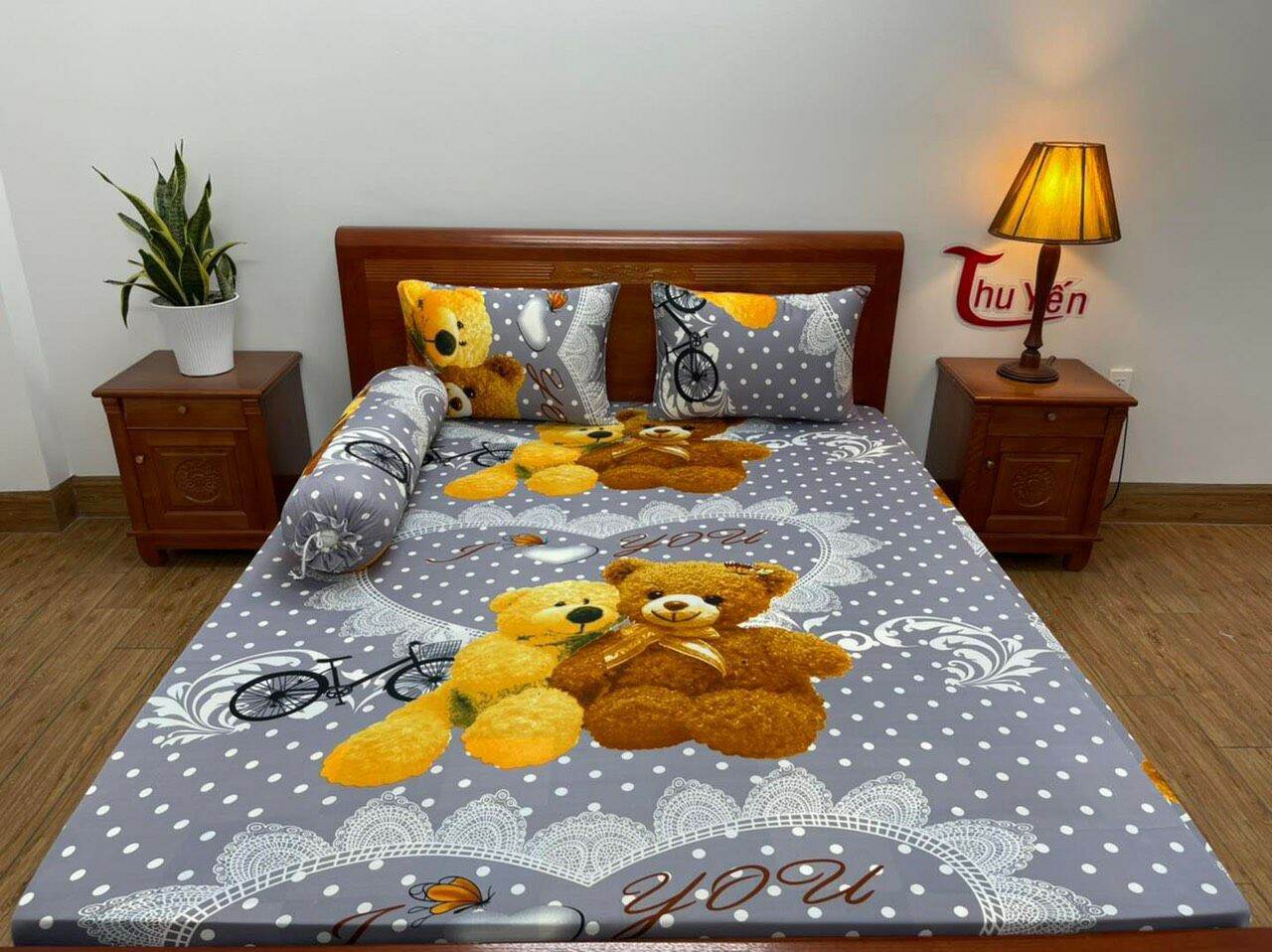 Bộ ga thun lạnh Hàn Quốc 4 món m6x2m/m8x2m