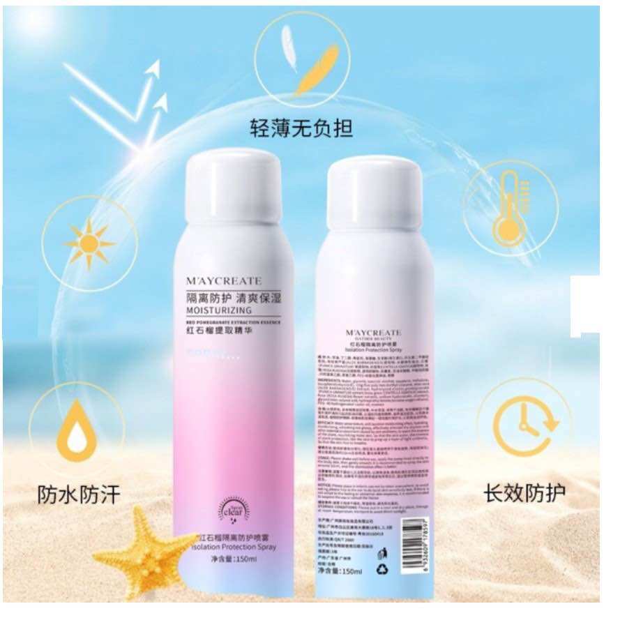Xịt Chống Nắng Body Trắng Da Maycreate Kem Chống Nắng Dạng Xịt Toàn Thân
