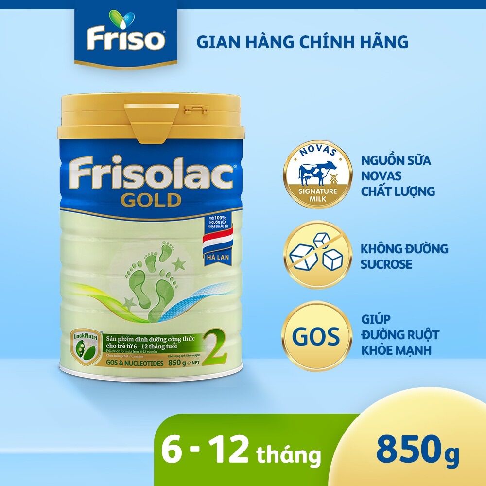 Sữa bột Frisolac Gold 2 850g (Mẫu Mới)