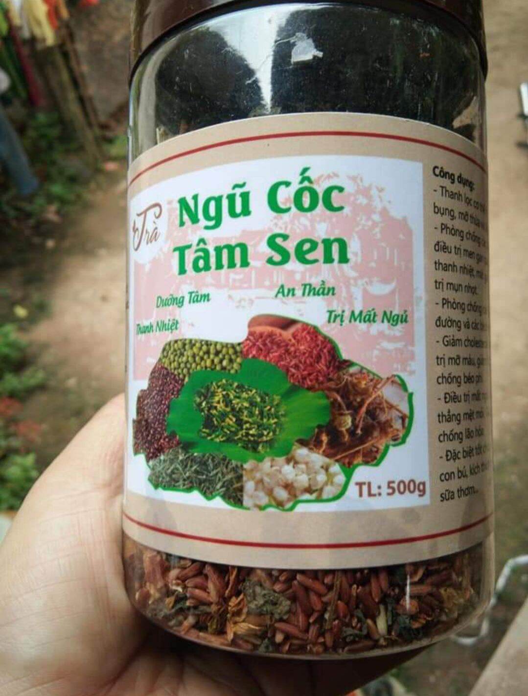 Trà Ngũ Cốc Tâm Sen Thanh Nhiệt Ngủ Ngon [ Hộp 500G]