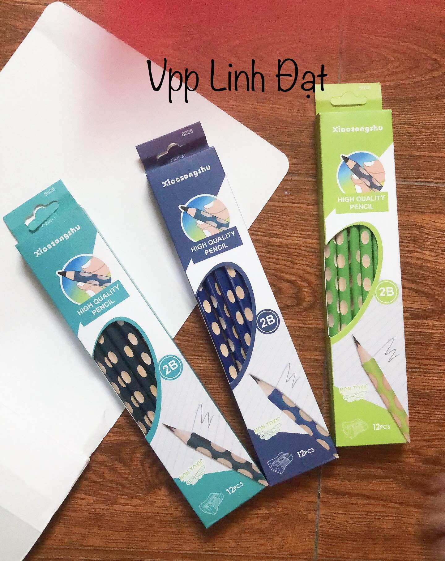 Bút chì định vị 2B, định vị tay cầm kèm gọt , bút chì gỗ rèn tay cầm viết chữ cho học sinh
