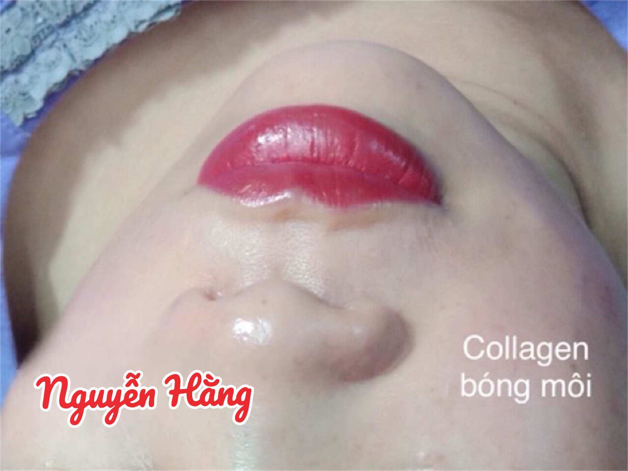 Nước pha mực phun xăm, Collagen bóng môi