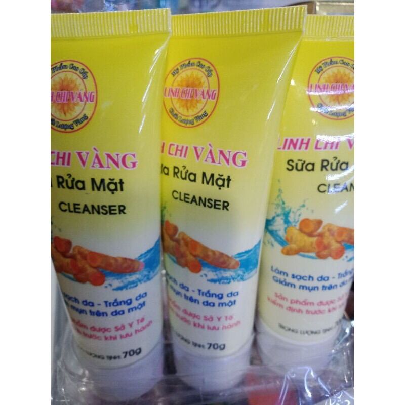 Sữa Rửa Mặt Sạch Mụn Trắng Da LINH CHI VÀNG