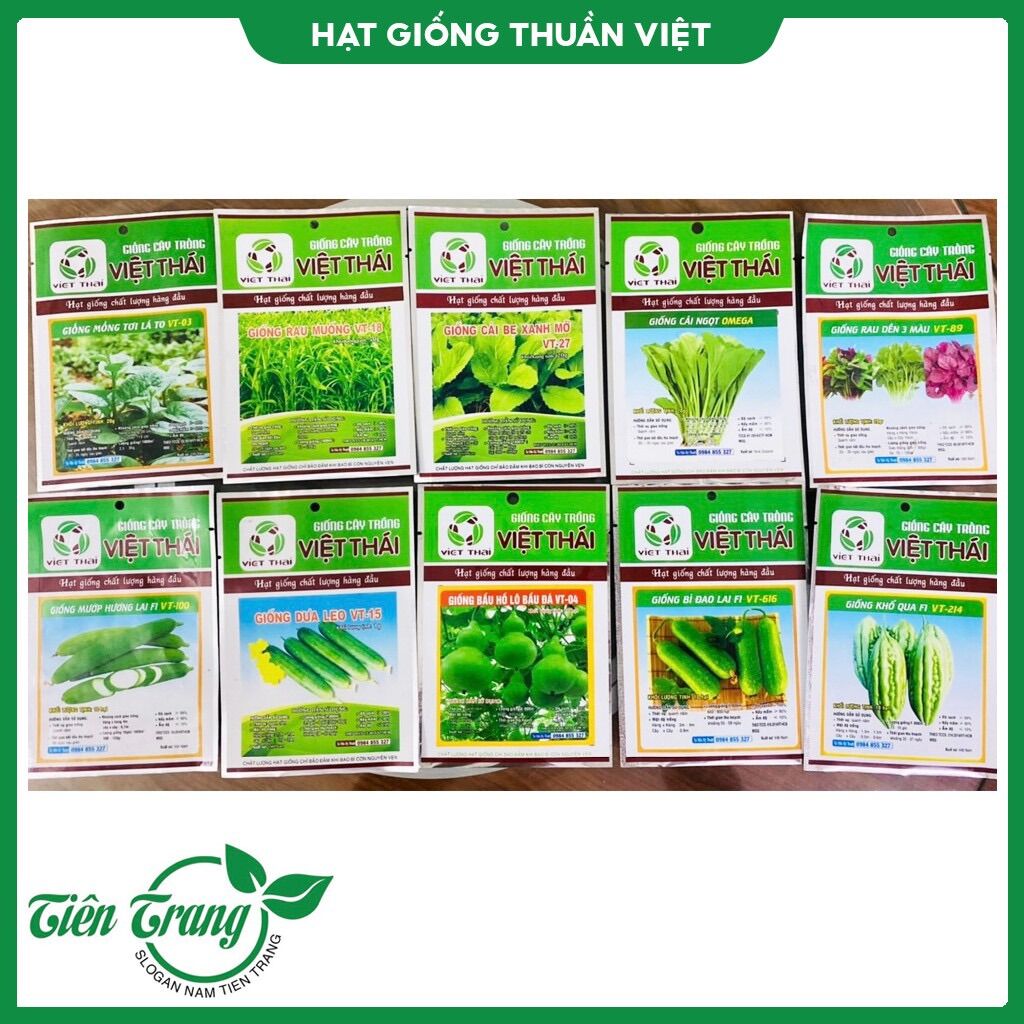 Combo 10 gói hạt giống 5 loại Rau và 5 loại Quả dễ trồng, dễ chăm sóc