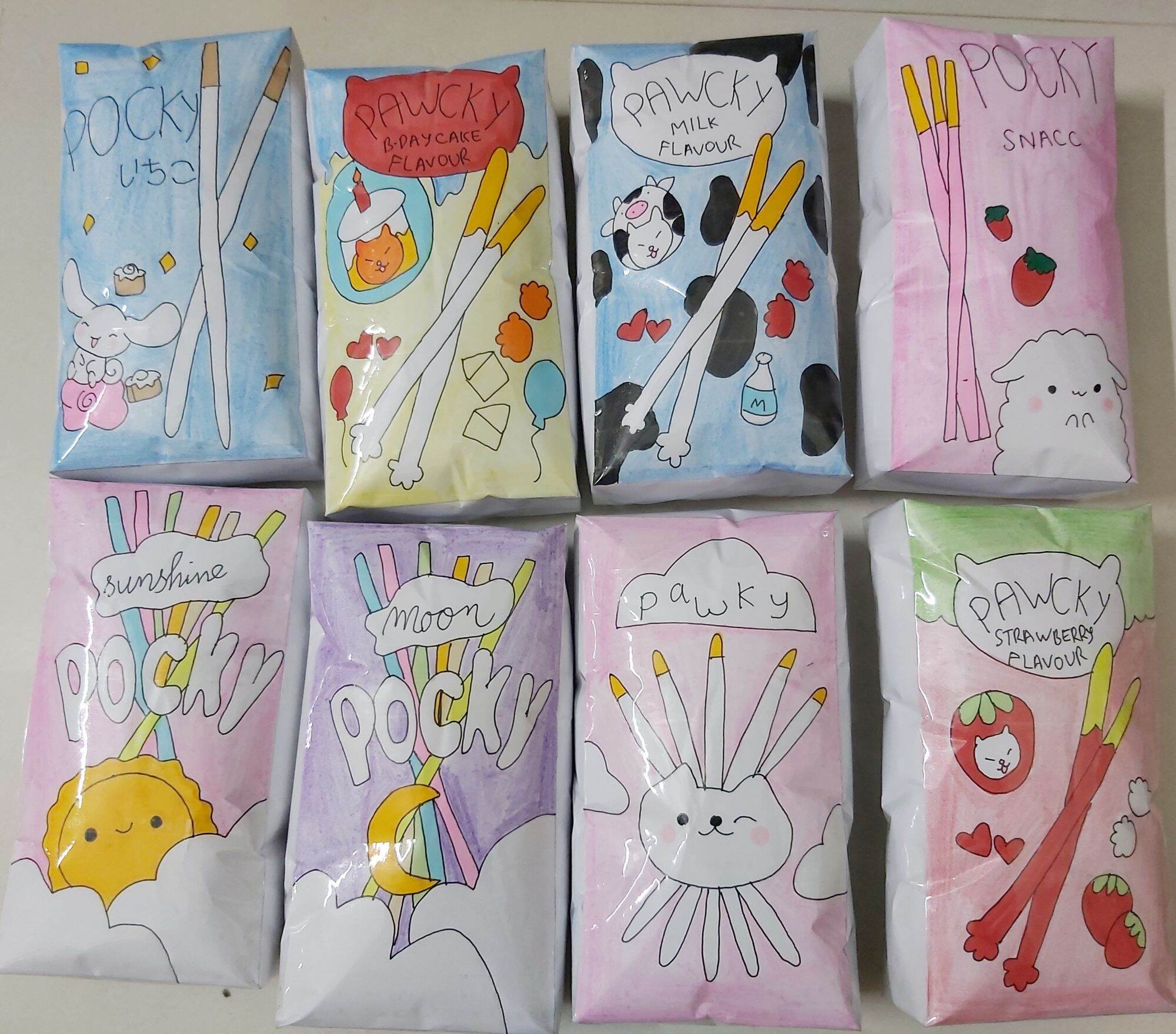 Squishy giấy handmade bánh pocky nhiều vị dễ thương chậm tăng