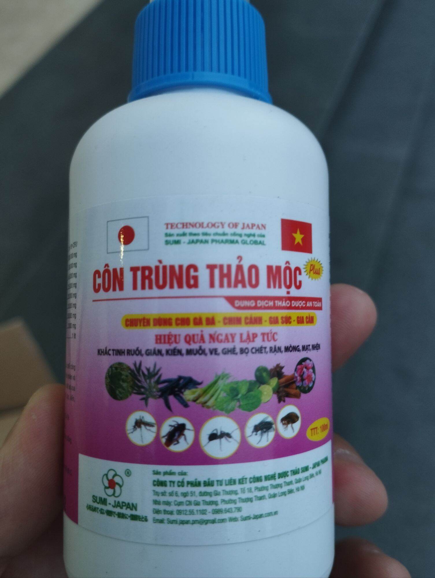 Côn trùng thảo mộc lọ 100ml dạng xịt diệt ruồi muỗi kiến gián