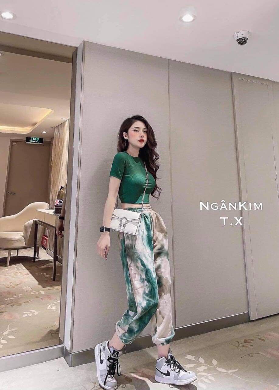 Sét bộ croptop loang thể thao cá tính 2 màu