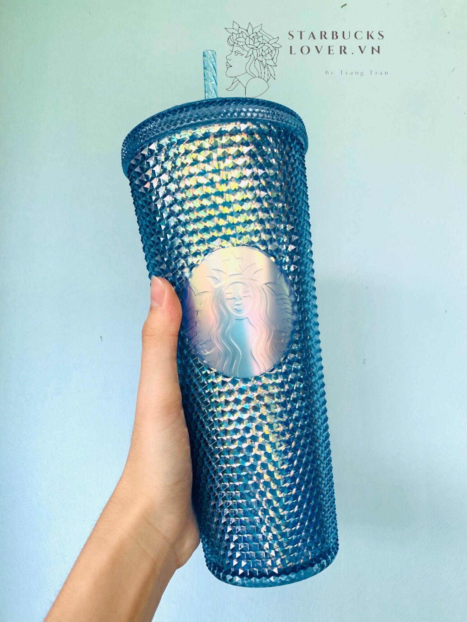 |chính hãng| ly gai starbucks bling blue size khủng 710ml