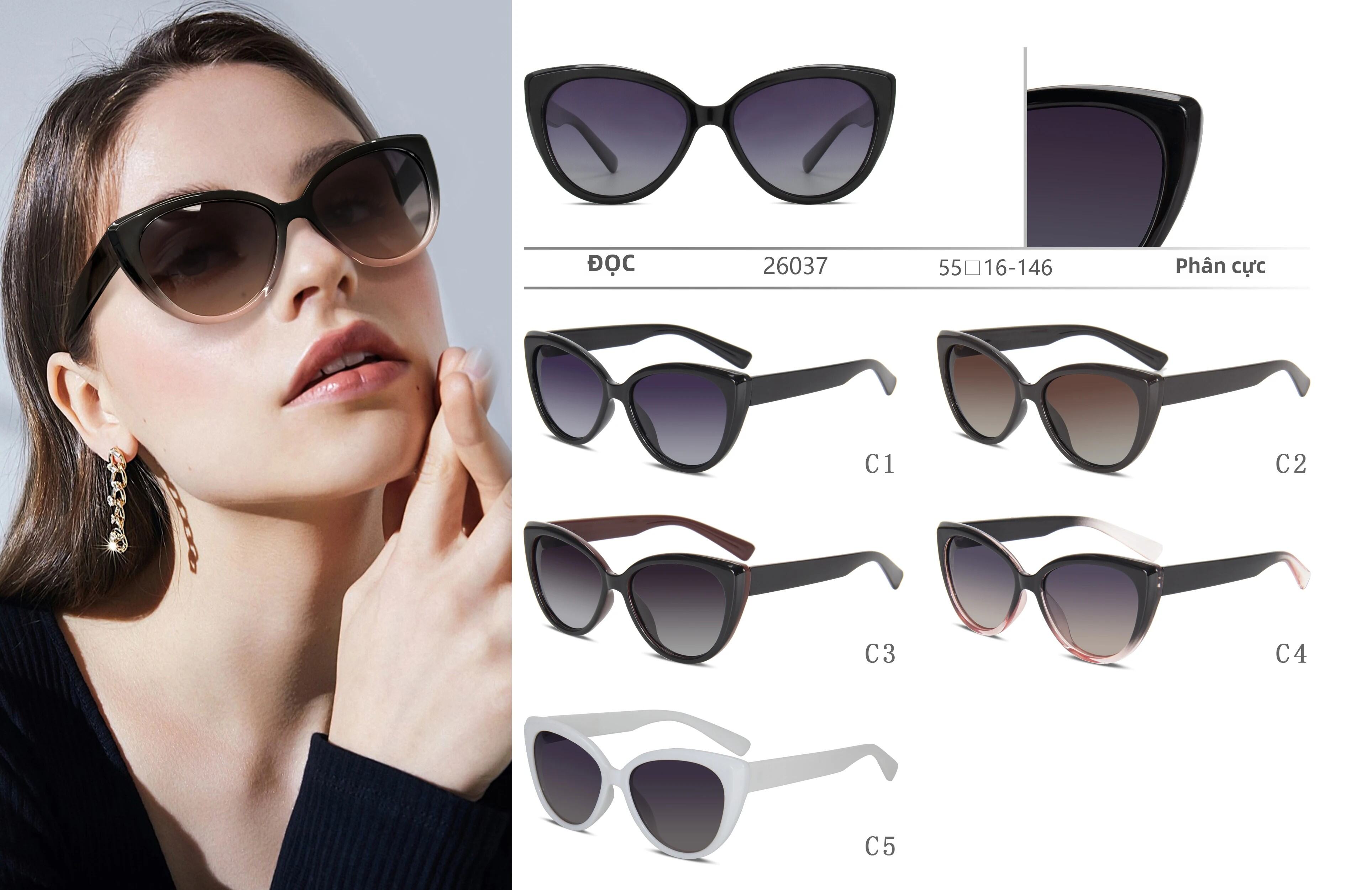 LEKE 2025 Nữ Phân Cực Mắt Mèo Kính Mát UV400 Che Nắng Kính Mắt Thời Trang Cho Chuyến Đi Ngoài Trời Mẫu 26037