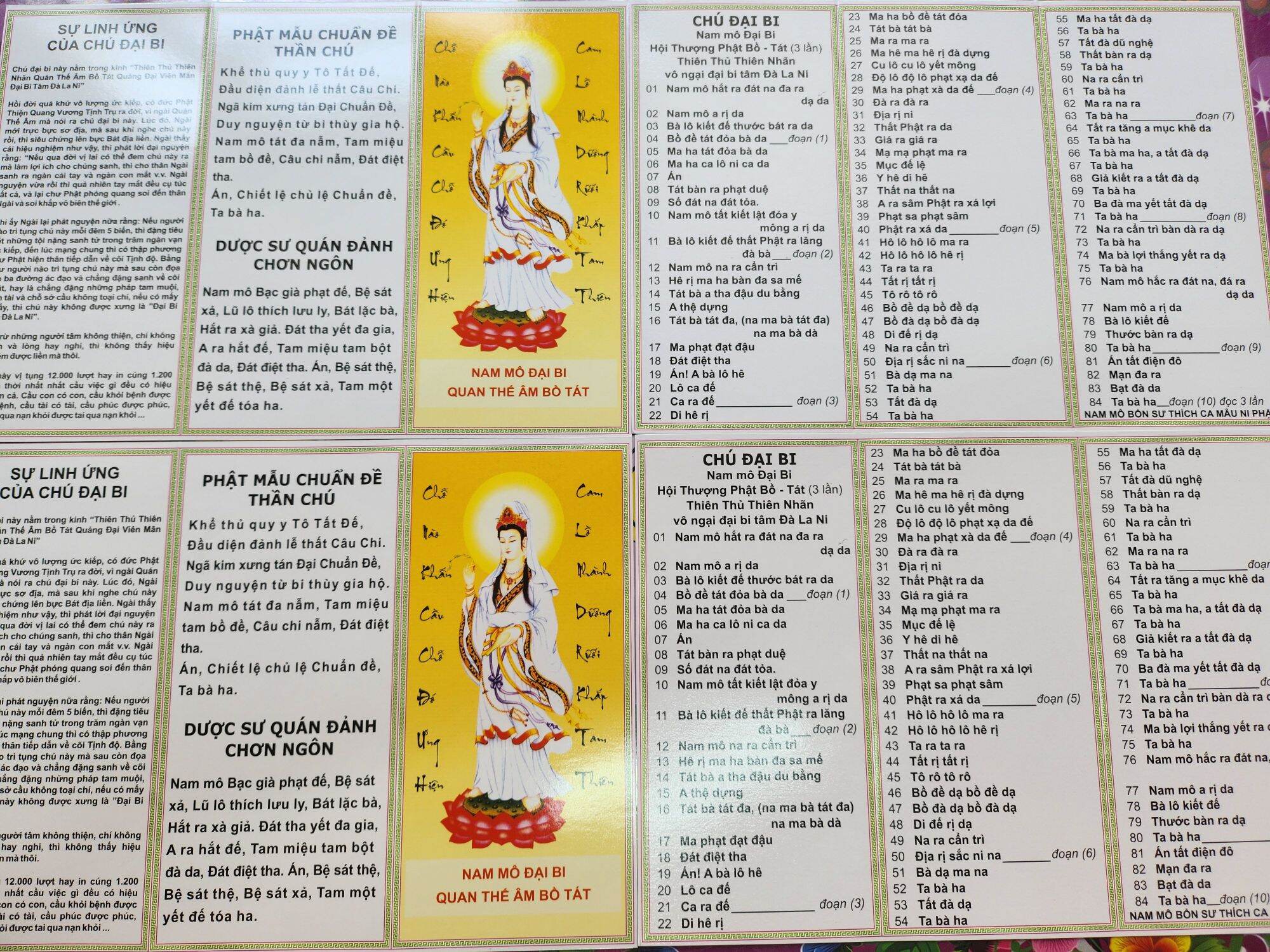 10 tờ đại bi tâm đà la ni của ngài quan thế âm bồ tát