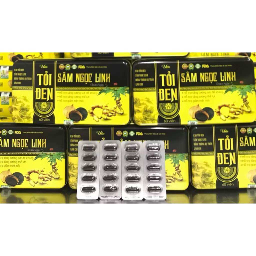 Viên Tỏi Đen Sâm Ngọc Linh Hỗ Trợ Cải Thiện Sức Khỏe & Sức Đề Kháng( Hộp 60 viên )