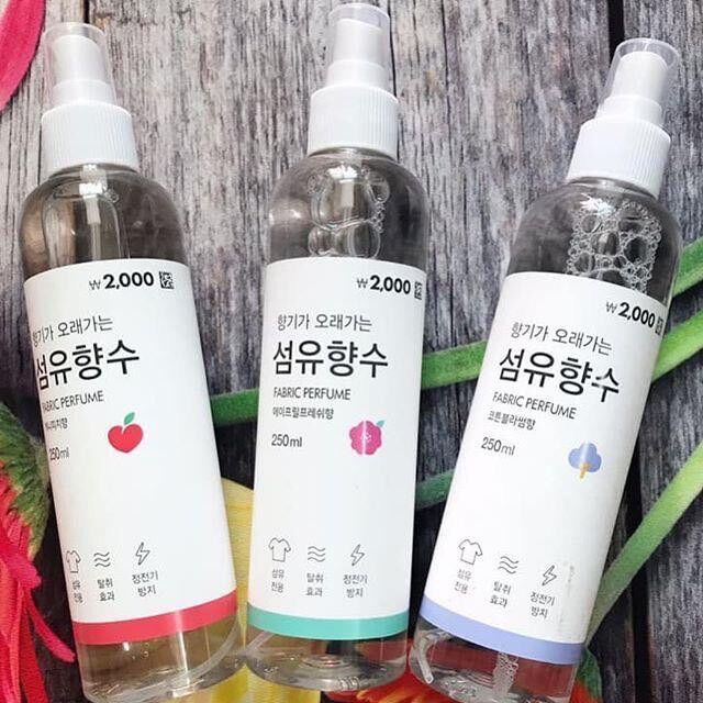 Set 3 _Xịt Thơm Quần Áo Fabric Ferfume 250ml Hàn Quốc
