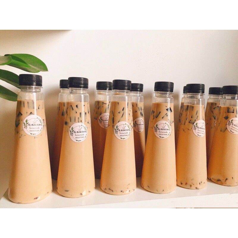 50 Chai Nhựa Tam Giác Đựng Trà Sữa - Chai Hình Tháp Đã Kèm Nắp