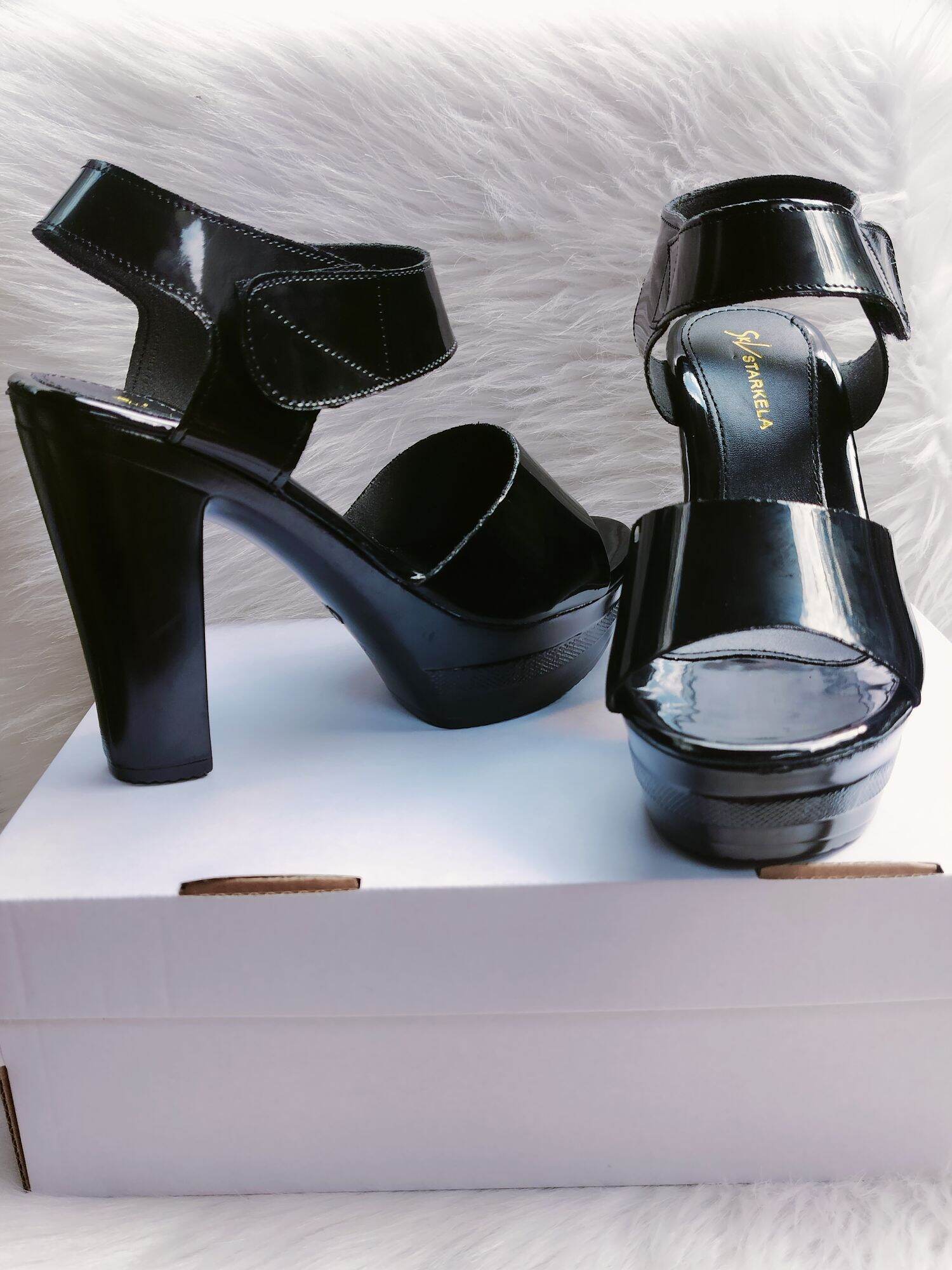 Sandal cao gót nữ cao 12p . quai bản hậu xé dán