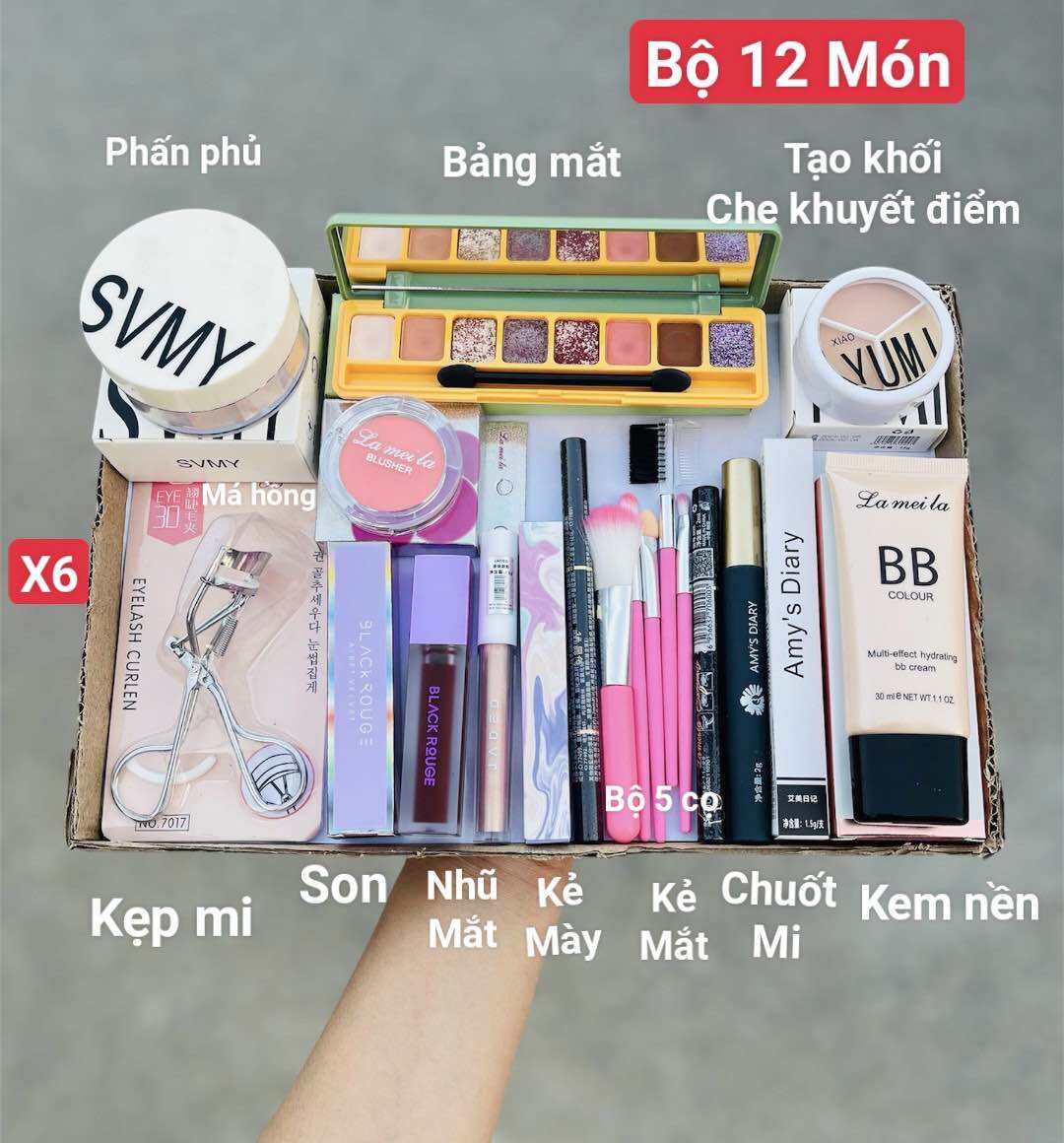 Bộ trang điểmđầy đủ các món makeup/trang điểm đi tiệc/trang điểm cơ bản