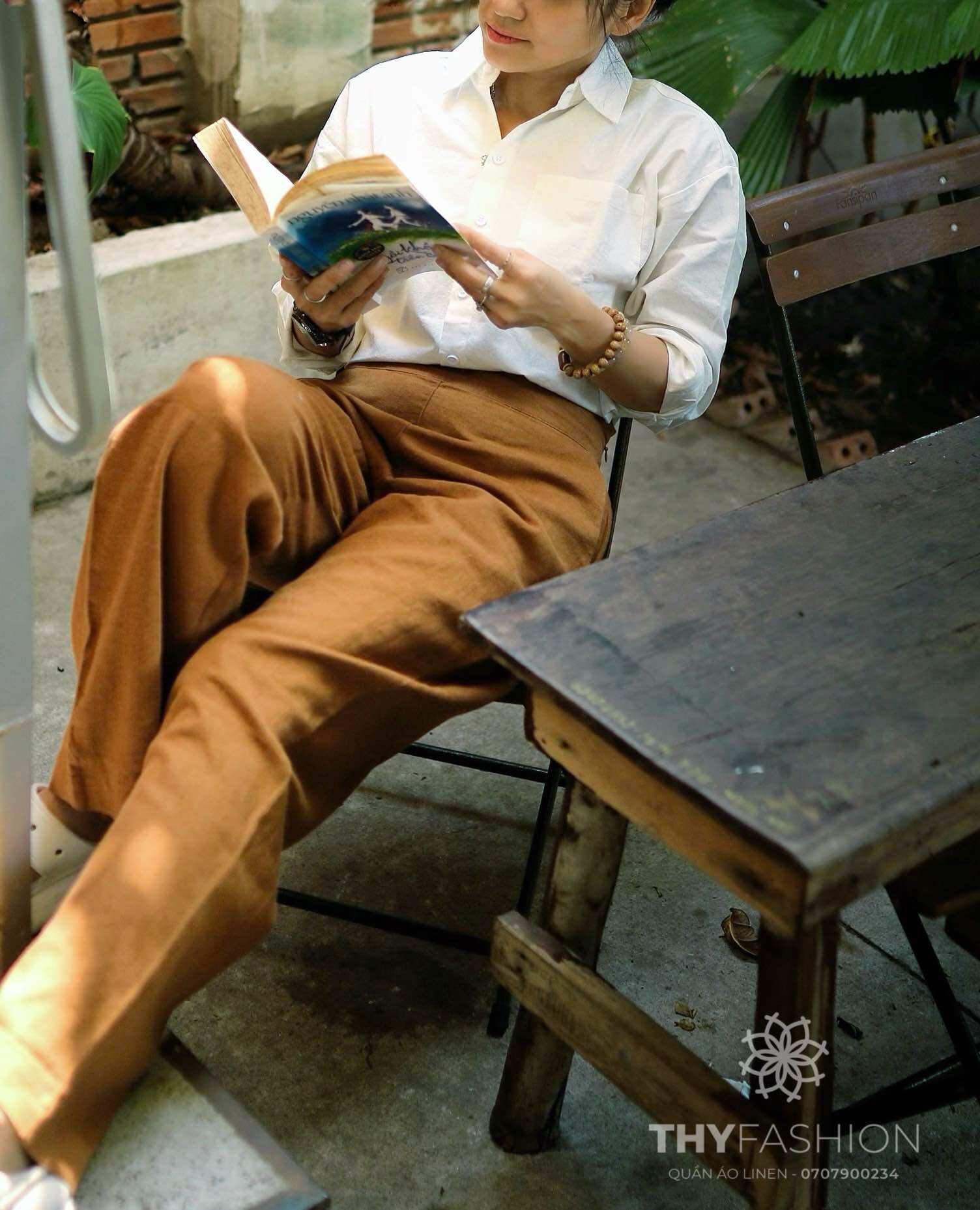 Quần linen suông dài