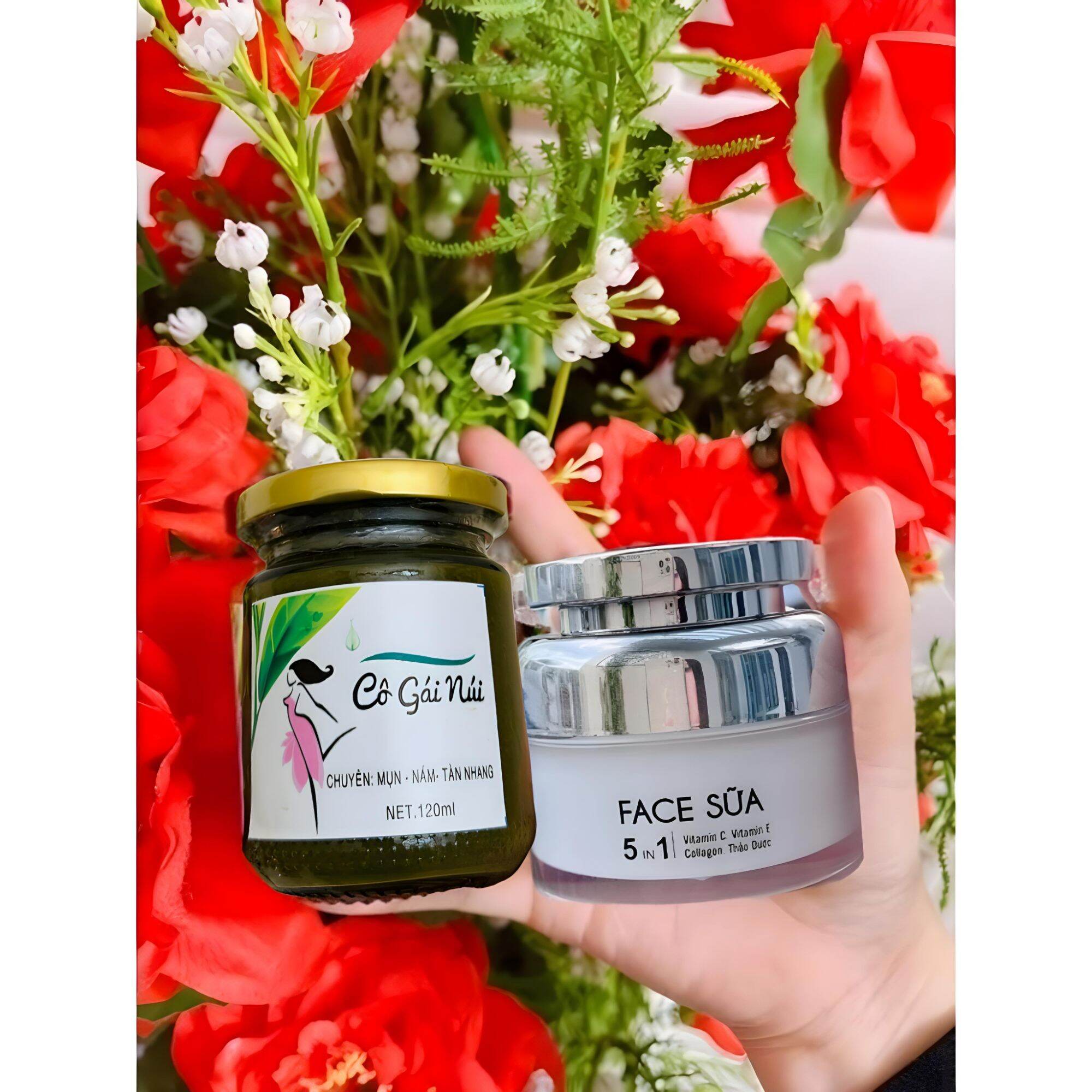 Combo chuyên nám - tàn nhang + kem face sữa cô gái núi
