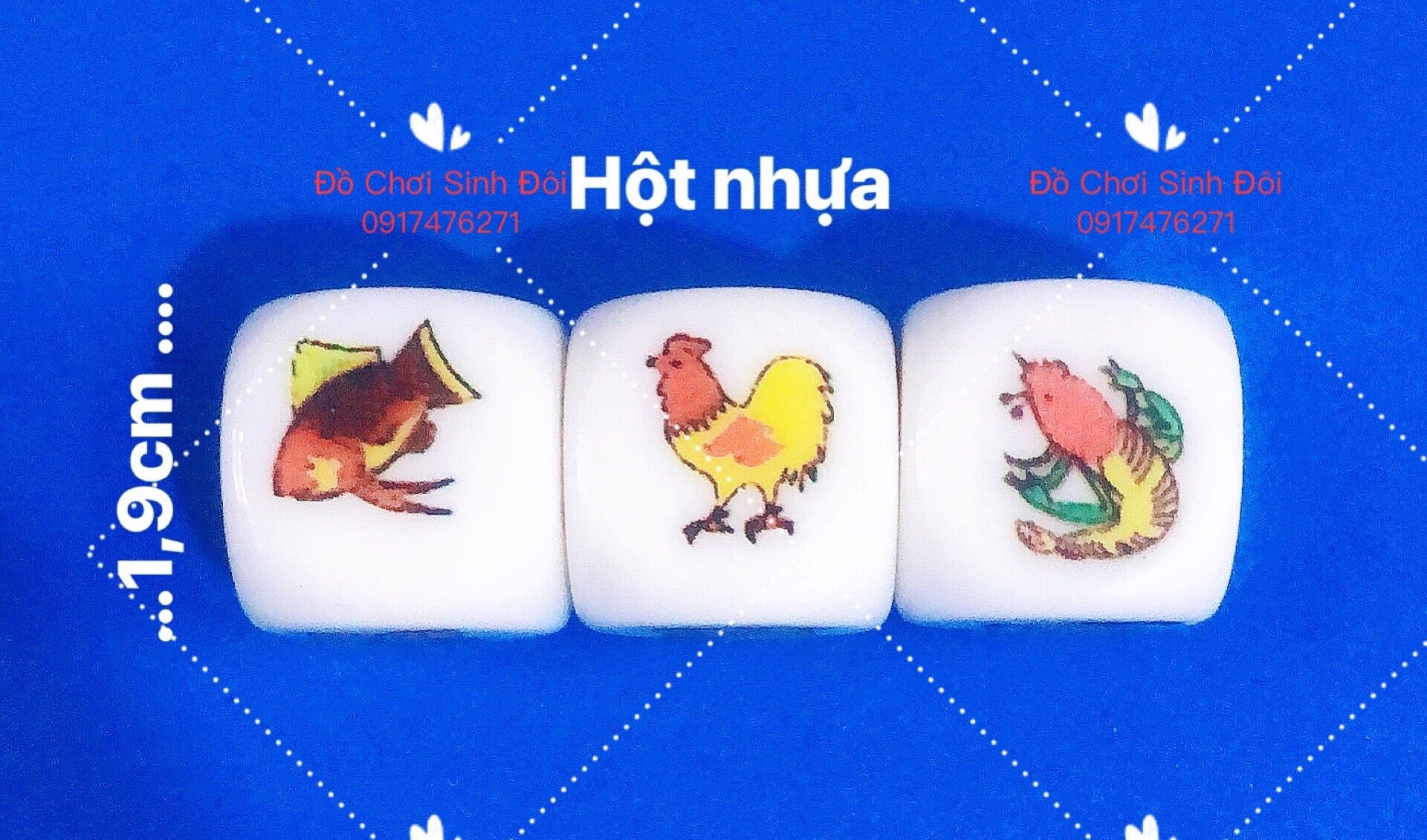 Cờ bầu cua hột nhựa 1,9cm