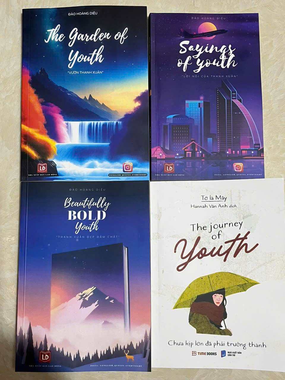 Combo 4 cuốn - the garden of youth sayings of youth beautifully bold youth the journey of youth