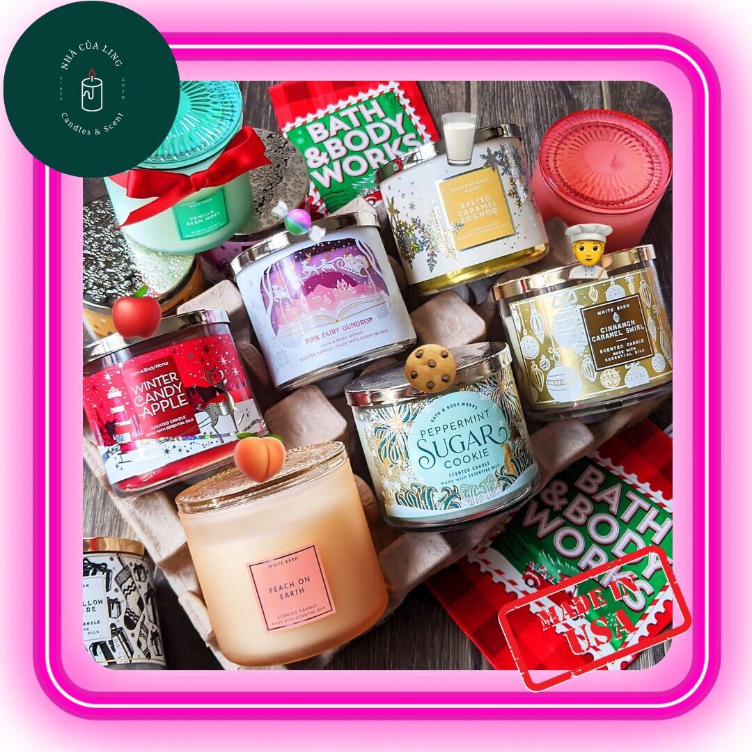 Nhiều mùi Nến thơm Bath and Body Works 3 bấc hàng chuẩn USA