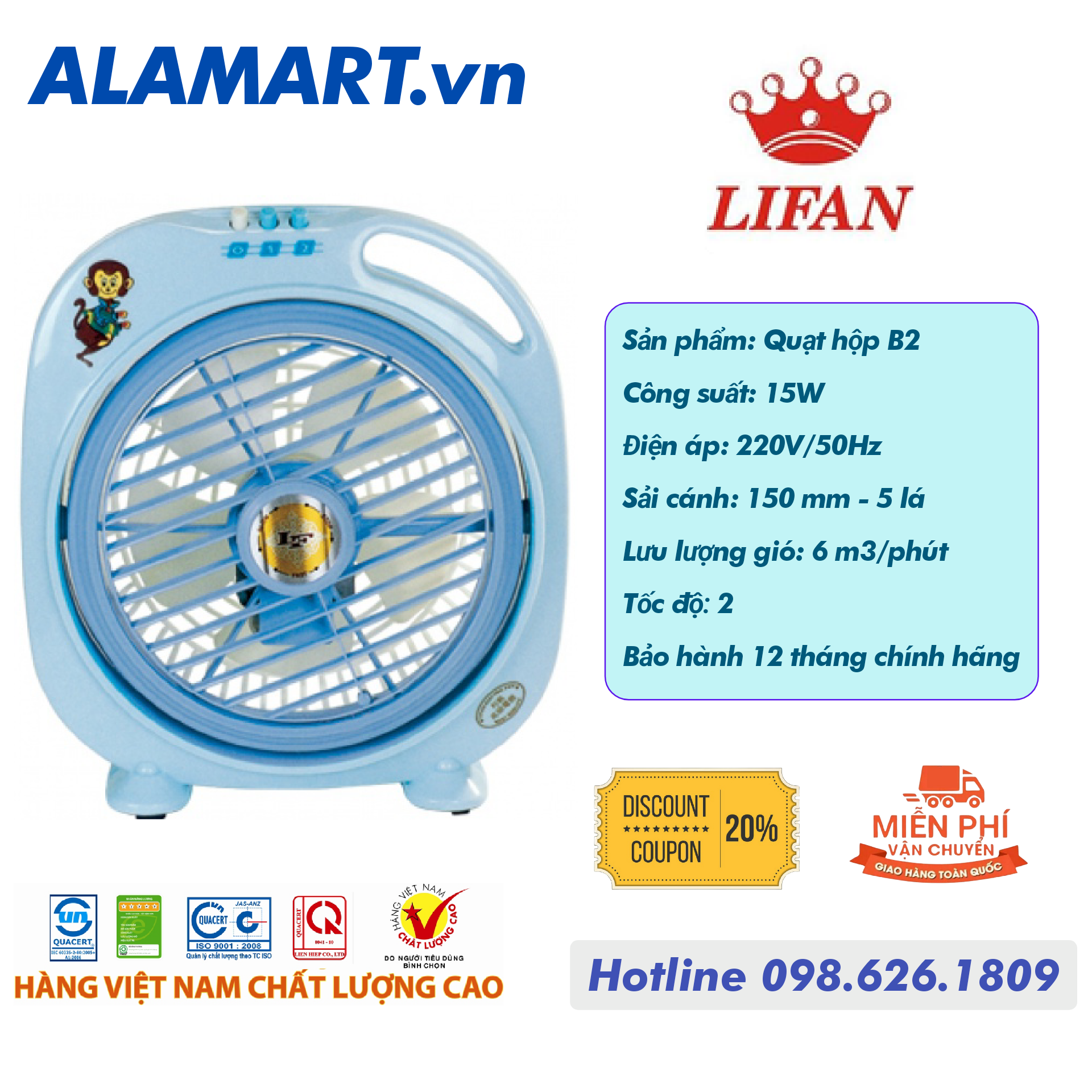 QUẠT HỘP LIFAN HV-666