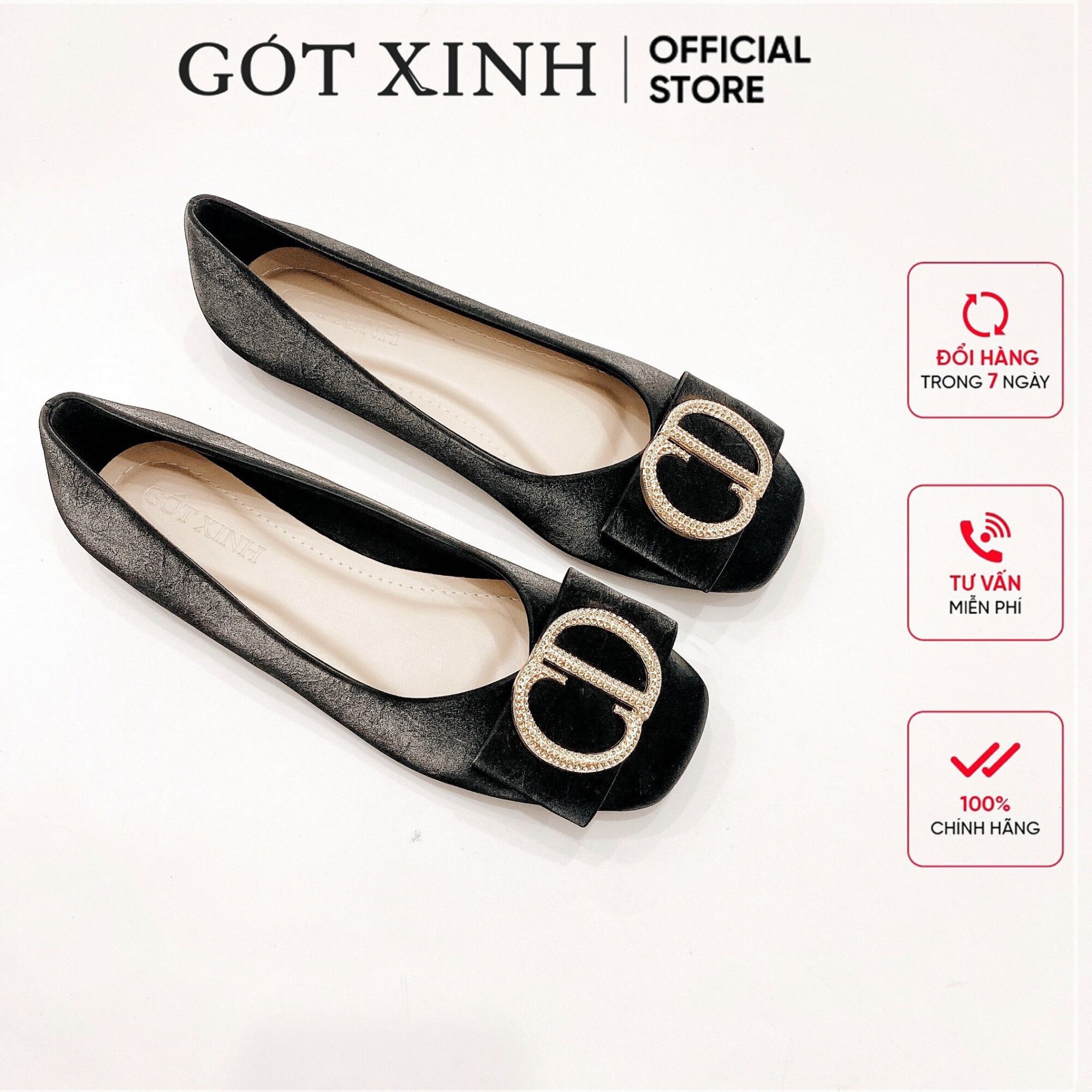 Giày búp bê GÓT XINH B4 da mờ đế bệt