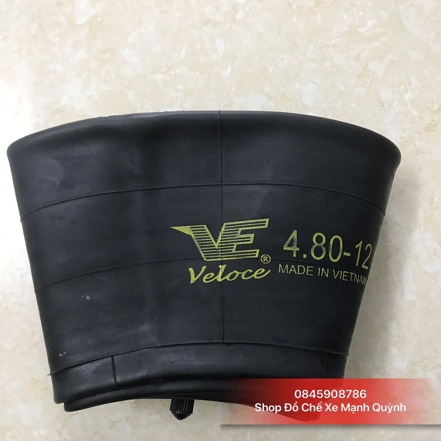 Ruột xe ba bánh, săm xe veloce 480-12 dùng cho lốp và lazang 400-12 và 450-12