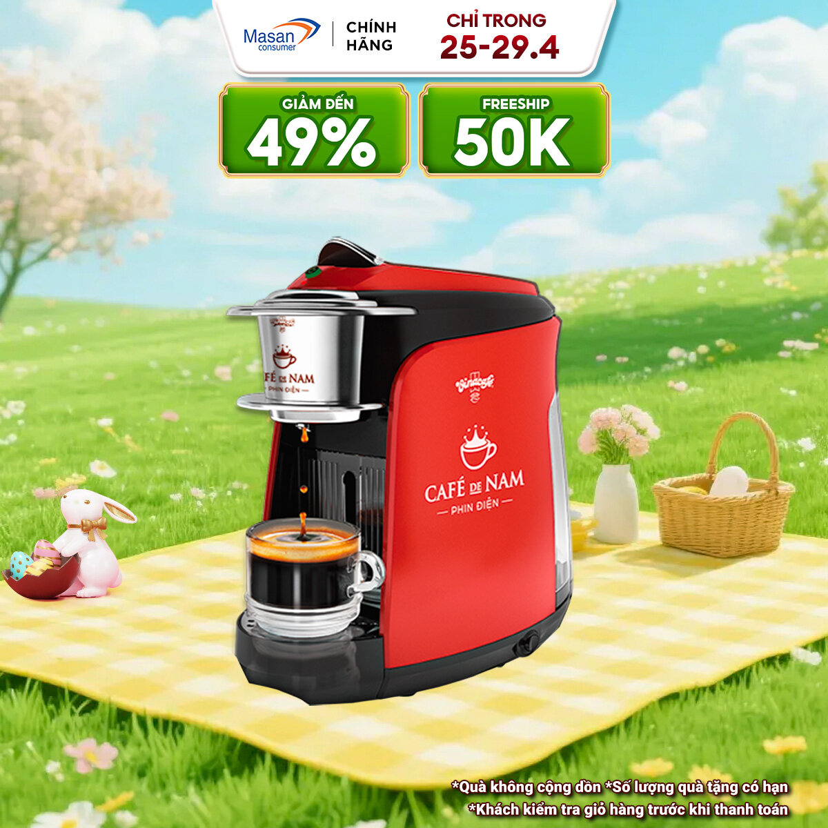 Máy Pha cà phê viên nén Vinacafe' De Nam phin điện